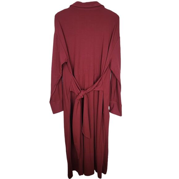 *NEW* J By JASON WU Woman Cabernet Red Knit Shirt Dress - Size 1X - Picture 3 of 8
